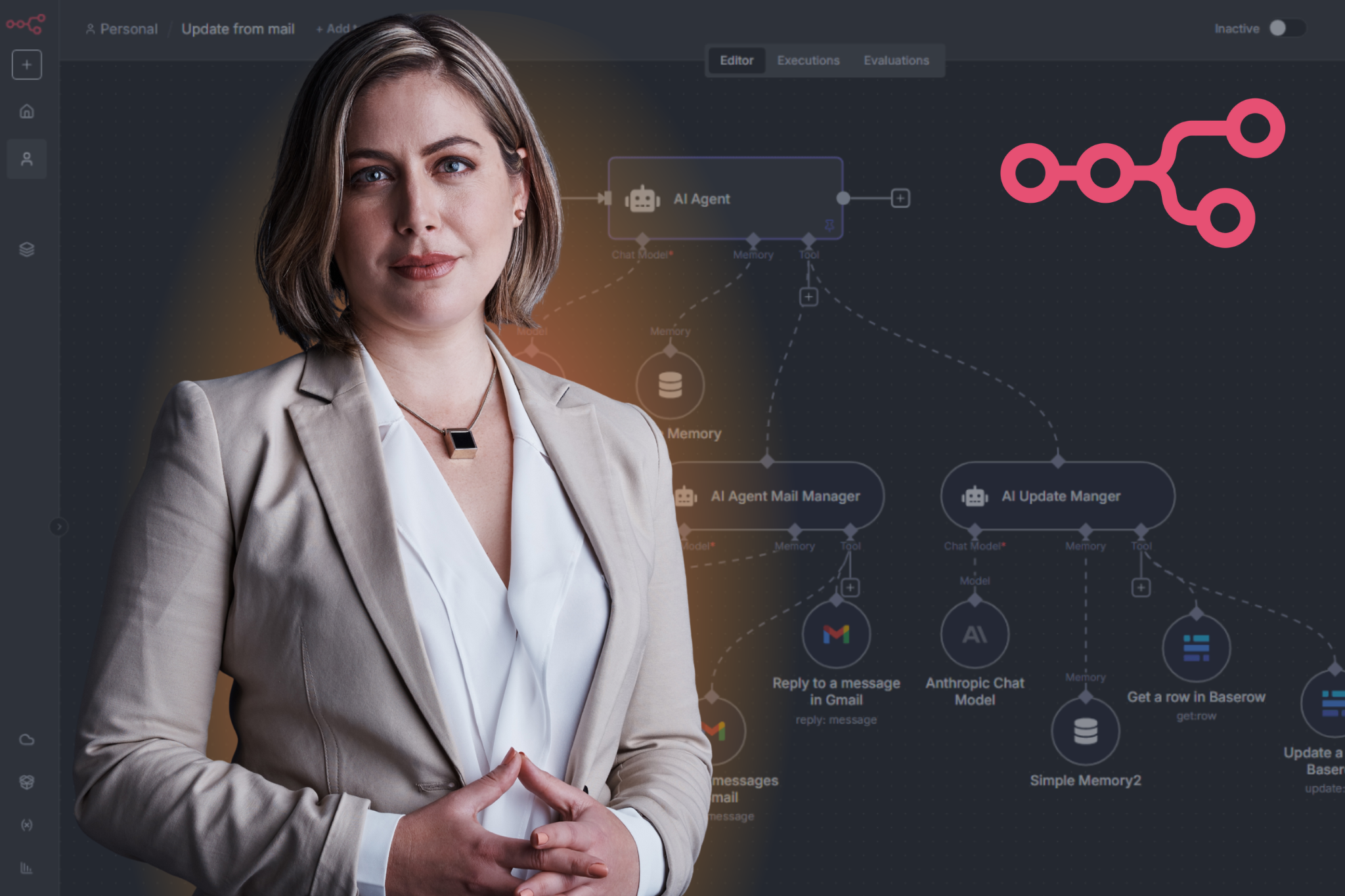 n8n Creacion de agentes inteligentes sin codigo · formación FUNDAE